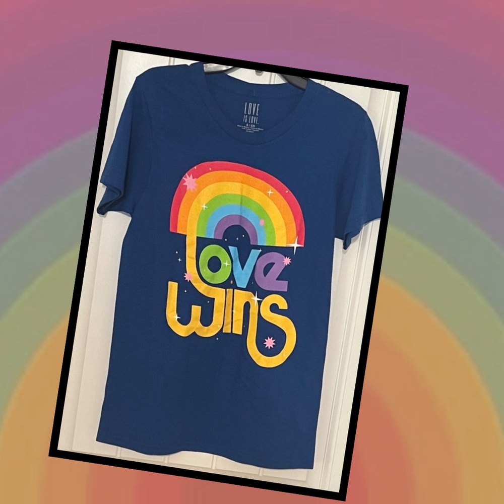 NEW: Pride Love Wins Vintage Graphic Tee Shirt